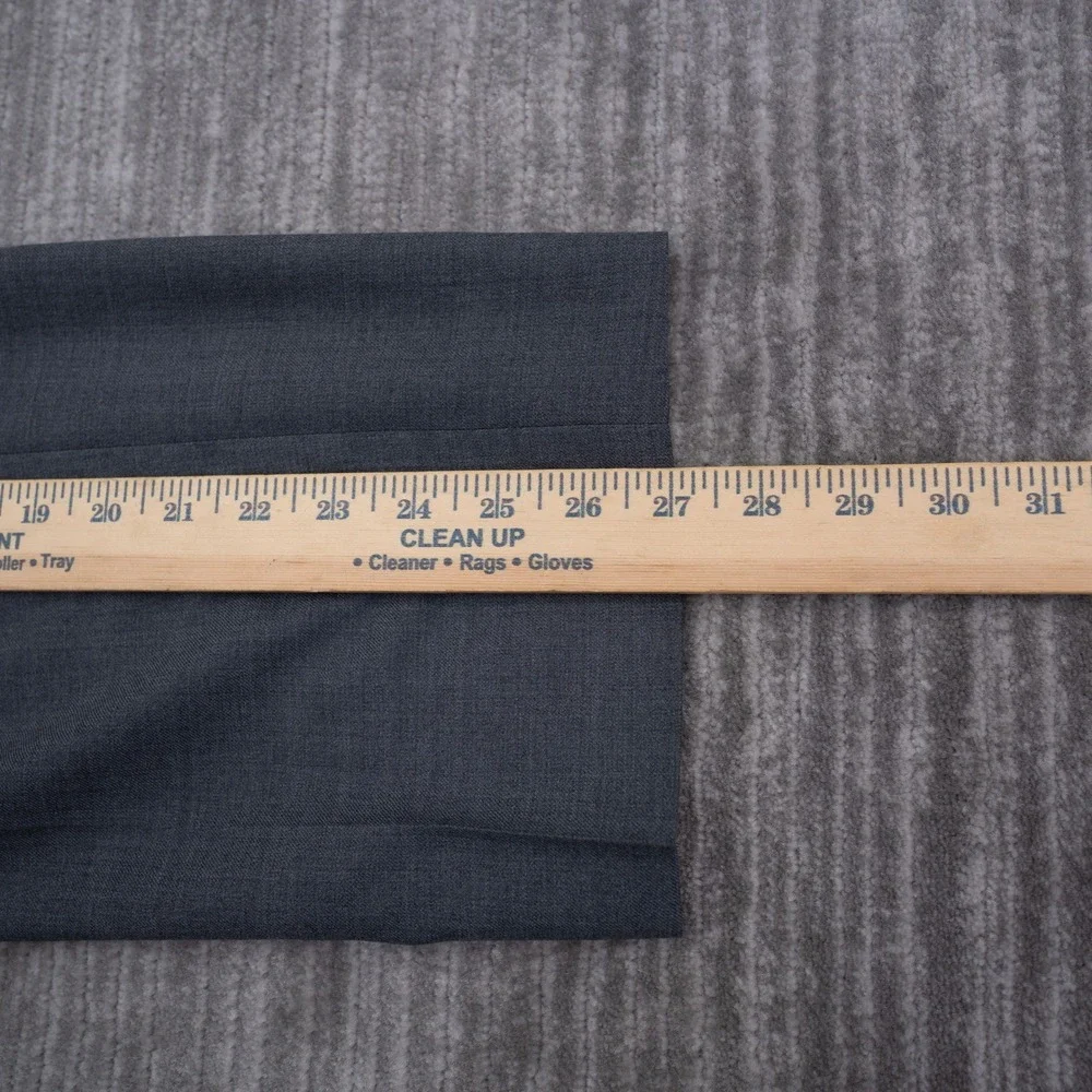 Joseph Abboud Mens 100% Wool Dress Pants Charcoal Gray Flat Front 40 R Fit 39x27
